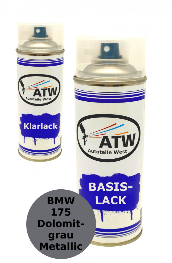 Autolack für BMW 175 Dolomitgrau Metallic +400ml Klarlack Set